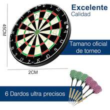 AI-PIKA Juego de Dardos,Dardos y Dianas, 6 Darts de Punta de Acero Ultra Precisos,18 Pulgadas de Diámetro,Adecuado para Deportes de Ocio,de Competencia - 1 - Ver 5