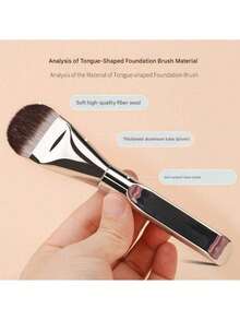 全新舌形粉底刷 - 超薄无痕粉底 - 扁平刷头粉底刷 - 特殊扇形化妆工具 - 化妆必备 - 彩色 - 查看 5