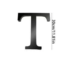 黑色字母墙贴 A-Z - 单个字母高度 4 英寸/6 英寸/8 英寸，亚克力镜面，带 0.4 英寸厚泡沫背衬。双层设计呈现 3D 立体效果；单层设计更显简约。自带背胶，可粘贴于墙面或玻璃上。撕下保护膜即可呈现镜面效果。 - 黑色 - 查看 105