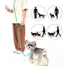 1条牵引绳+1个项圈，四季通用PVC材质防水斜挎宠物牵引绳，高强度免手持牵引绳和项圈套装，易于清洁，适合小型、中型和大型犬。 - 彩色 - 查看 1