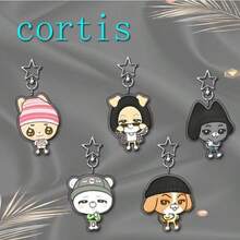CORTIS Kpop 偶像团体亚克力星星装饰包饰，可爱卡通配饰，送给朋友的可爱礼物，钥匙扣吊坠，适合 CORTIS 成员：Ahn Keon-Ho、Zhao Yufan、Yan Cheng-Xuan、James - 彩色 - 查看 1
