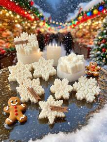 1 pièce Moule en silicone 3D en forme de flocon de neige de Noël - Outil décoratif pour l'artisanat fait main avec divers matériaux (bougies, savon, résine, argile douce, artisanat de gouttes de colle), moule en silicone réutilisable idéal pour les artisanats festifs de Noël