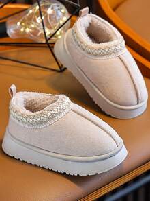 Children's Boots, Snow Boots, Autumn/Winter, Toddler/Little Kids, Boys/Girls, Indoor Plush Slippers, 2025 Autumn/Winter New Soft Sole Bedroom Slippers, Retro Elegant Style - Beige - View 5