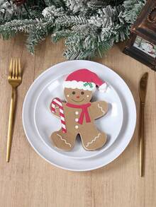 20Pcs Disposable Christmas Paper Napkins, Christmas Napkins With Gingerbread Man Design, Christmas Decorations, Disposable Tableware Decoration, Christmas Party Supplies, New Year Celebration Decor, Party Favor, Kitchen Supplies, Xmas Decor, Tableware For Party&Festive