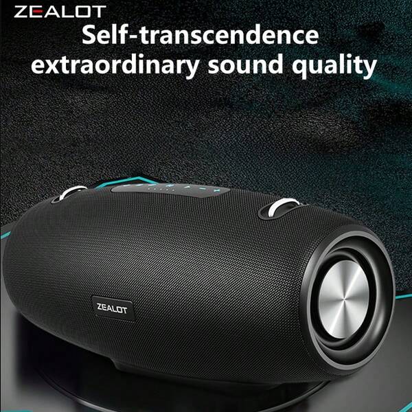 ZEALOT Altoparlante senza fili Zealot-S67 IPX5 resistente agli spruzzi con campo sonoro RGB a 360° e sistema di bassi a triplo driver da 60W (subwoofer da 30W φ93mm + 2 x 15W φ66mm) | Batteria bestiale da 14400mAh con 90 giorni di standby | Tecnologia senza fili 5.2 con portata di 10m | Audio HiFi 20Hz-20KHz ≥90dB SNR | Ricarica rapida USB-C | Ultra portatile per festival musicali, feste in coda, falò in spiaggia, viaggi in camper, avventure di campeggio, film all'aperto, barbecue in giardino e intrattenimento in piscina!