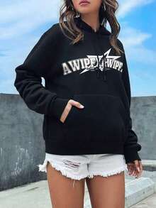 Sudadera con capucha forrada térmicamente para mujer, engrosada para uso casual diario, deportes al aire libre y moda callejera