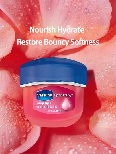 Vaseline Baume pour les lèvres à la fragrance de rose | Traitement des lèvres aux lèvres roses, mini baume à lèvres, baume hydratant, baume réducteur de rides des lèvres, baume réparateur des lèvres, baume format voyage 7g/0,25oz