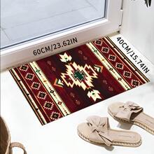 Vintage Printed Carpet, Red, Western Style, Non-Slip, Washable, Suitable For Living Room, Bedroom, Kitchen, Dining Room And Other Indoor Spaces, Home Decor - Multicolor - View 12