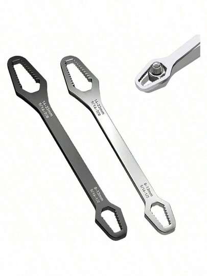 1pc Dual-Head Chrome Vanadium Box-End Wrench Set - Space Saving 2-In-1 Design For Home & Auto Repair