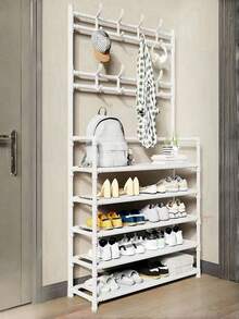 1pc Multi-Functional Coat Rack, Shoe Rack, Storage Rack, Movable And Easy To Assemble, Suitable For Living Room, Entrance, Bedroom, Study, Office, Holiday Gift, Valentine's Day Gift, Children's Gift