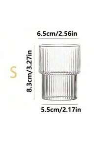 1PC Clear Vertical Glass Glass, Simple Transparent Coffee Cup, Home Cold Drink Glasses, Milk Glasses, Juice Glasses, Cups, Ice Cream Cups - Kitchen Gadgets, Cafe, Restaurant