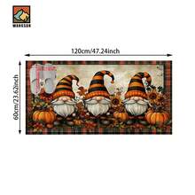 1 set/1 pièce/2 pièces Tapis de porte antidérapant avec motif d'automne, de citrouille et de nain. Tapis de porte en super fibre antidérapant, convient pour la décoration de fête de Thanksgiving, la cuisine, la salle de bain, la salle à manger, la chambre à coucher. Peut être offert comme cadeau de Thanksgiving.
