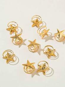 Gold Star Hair Clips Spiral Hair Pins Gold Star Clips Gold Star Hair Studs Vintage Star Bridal Hair Pins Star Spiral Wedding Hair Clips Headpieces For Brides Girl Women Hair Accessories Bridal Pins, Hair Slide, Hair Barrettes