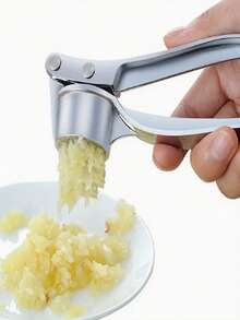 1个不锈钢蒜姜压榨器 - 重型手动厨房工具，可用于榨汁、捣碎、制作酱料 - 易于清洁、防锈、无需用电、榨汁机、时尚设计、坚固结构、高效压榨，专为烹饪爱好者设计、手动蒜蓉压榨器 - 手持式铝制厨房工具，用于压榨大蒜、生姜等。 - 彩色 - 查看 2