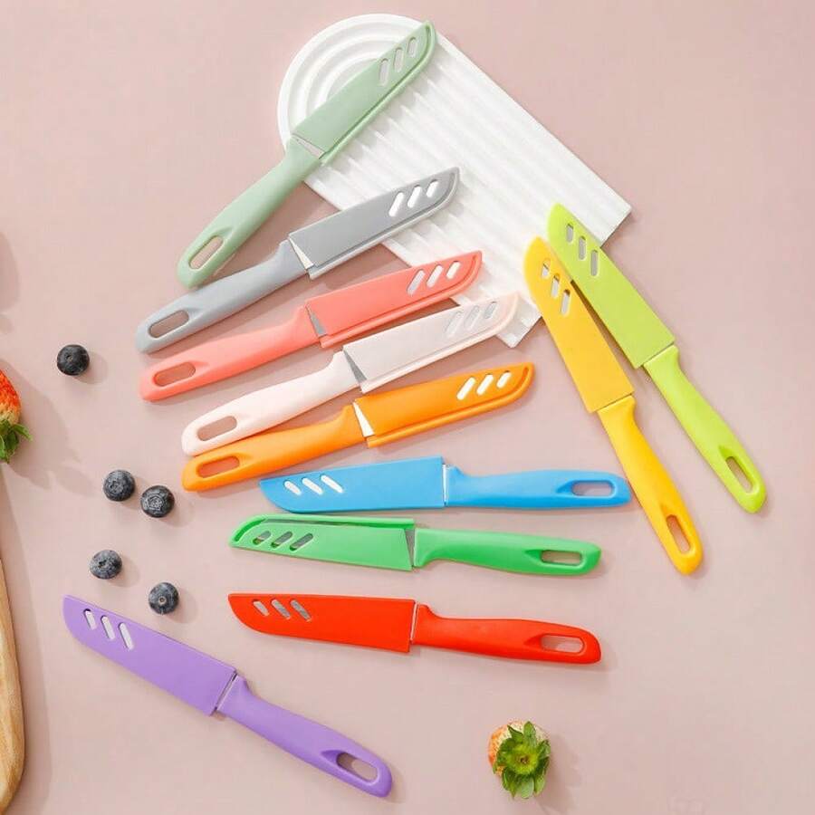 1PCS High-Quality Fruit Peeling Knife, Vegetable And Fruit Cutting Tool, Utility Knife With Plastic Handle, Potato Bread Camping Knife Fruit And Vegetable Knife Household Kitchen Peeling Tool, Kitchen Knife, Vegetable And Fruit Special Tool - ngẫu nhiên - Xem 1