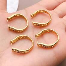 1/3/5 piezas Anillos en blanco chapados en oro de 18K con base ajustable y circonita para hacer joyas y manualidades DIY