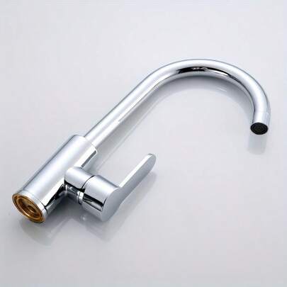 360° Swivel High Arch Cold & Hot Water Kitchen Faucet, Suitable For Commercial/Residential Heavy-Duty Settings - High Arch Spout, 360° Rotation Design, Dual Handle Cold & Hot Water Control, Anti-Splash Structure, Includes 60cm Supply Hose, Easy Installation, Durable Stainless Steel Material, Not For Drinking Water, Modern Home Kitchen Faucet, Farmhouse Style, Automotive Accessories