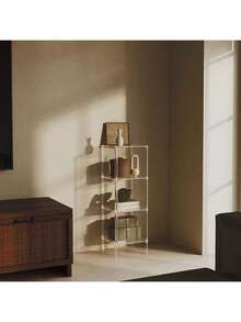 4-6 层亚克力透明书架，独立式角落储物架，适用于客厅、卧室、浴室、小空间