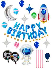 Set De Globos Metalicos Para Cumpleaños Happy Birthday set de globos metálicos Happy Birthday prop decorativo fiesta Halloween grupo creativo decoración noche brujas fiesta temática accesorios grupo evento especial para cumpleaños y Halloween decoración creativa props - Y6847 - Ver 3