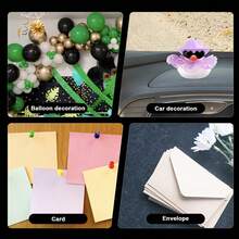 500 片双面纳米胶粘剂 - 可移除、无损、透明塑料环，适用于节日、墙壁和玻璃装饰、玻璃贴纸 | 整齐排列 | 无缝应用 - 彩色 - 查看 11