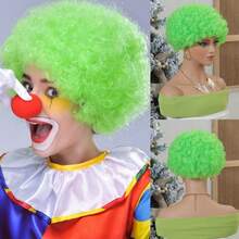 1pc Men's Curly Wig, Party Costume Wig, Unisex Curly Explosion Head Colorful Wig, Rainbow Color, Fan Wig, Disposable Wig, Easy To Wear, High Cost-Performance