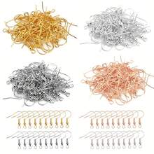 50pcs French Earring Holder Suitable For DIY Earring Accessories Craft Materials, Gold & Silver Color - Ear Hook - View 10
