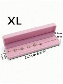 1 pieza Joyero, puede contener pulseras, anillos, colgantes, aretes, collares, caja de almacenamiento de joyas de terciopelo, adecuada para el hogar, viajes, Día de San Valentín, temporada de regreso a clases, cumpleaños, celebraciones festivas, regalos de fiesta - Rosa - Ver 4