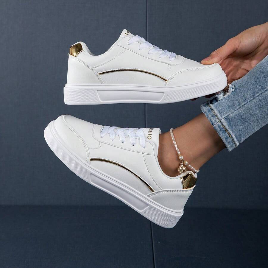 Women's White Casual Sports Shoes, Platform Shoes, Casual Women's Shoes, Four-Season New Design, Small White Shoes, Lightweight And Breathable, Fashionable And Versatile.