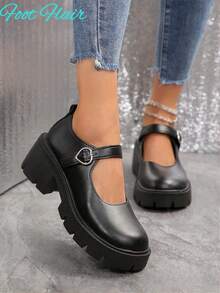 Matte Black Heart-shaped Buckle