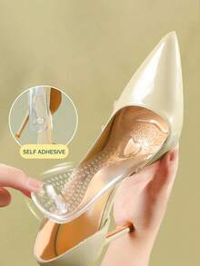 1 Pair Silicone Gel High Heel Shoe Inserts For Women, Provides Cushioning To Prevent Slipping On High Heels For Women Pumps And Men Sneakers Shoes Summer, Back To School Supplies, Boots Accessories For Shoes For Women, For Outdoor, Sport, Travel, Household, Office, School - Clear - View 4