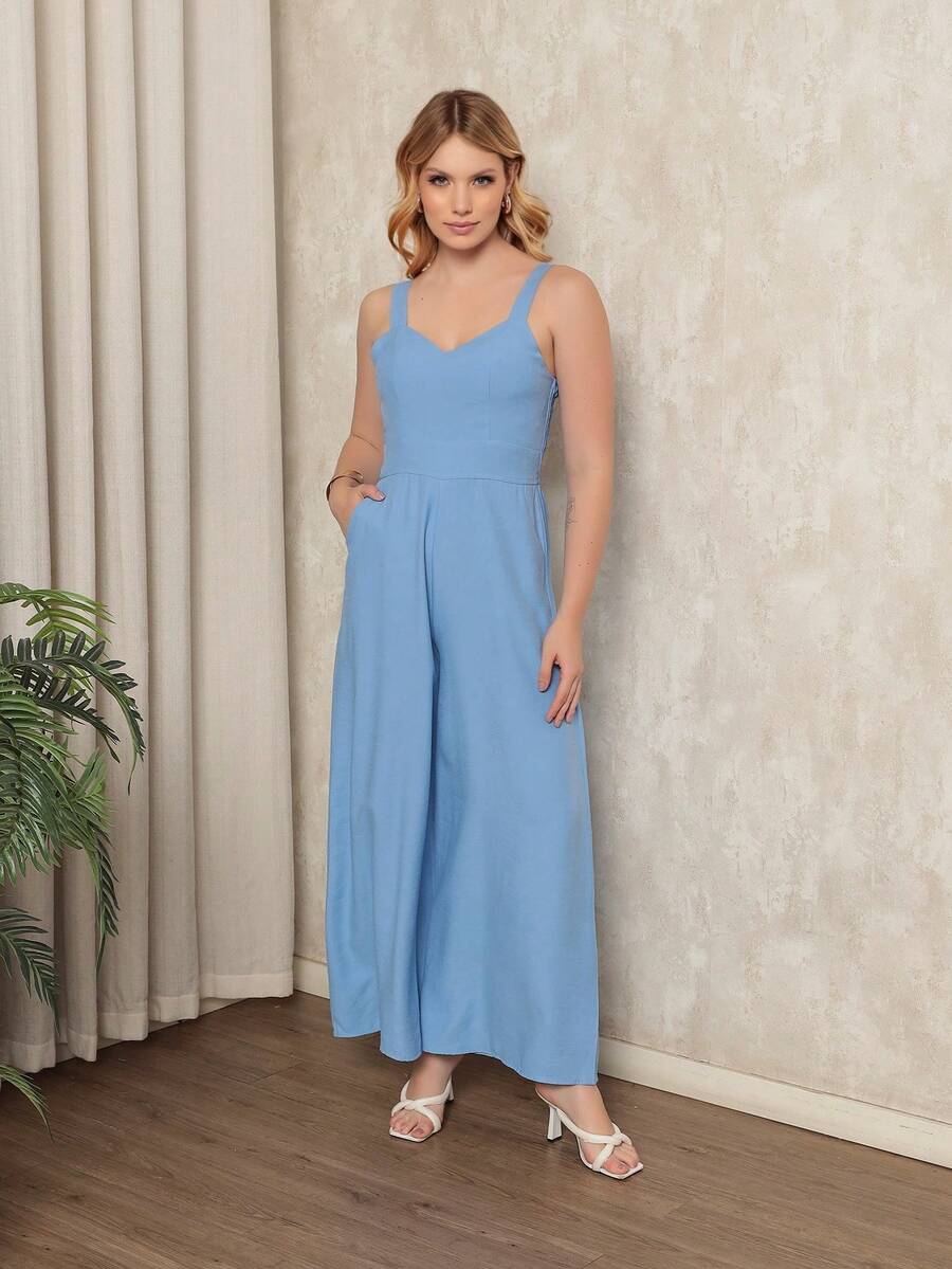 Casual Jumpsuit In Super Comfortable Marrant Fabric - 淺藍色 - 查看 1