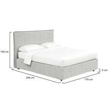 Dmora Crewe - Letto Matrimoniale, 179x206 cm Marrone Chiaro, Sfoderabile Made in Italy