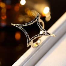 1 件微镶嵌锆石戒指，适合女性日常、约会、度假、婚礼佩戴 - 彩色 - 查看 3