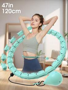 JKSHMYT Weighted Circle For Adults Weight Loss, Exercise Hoop Plus Size 47 Inch/120 Cm, 24 Detachable Links, Fitness Hoop Suitable For Women And Beginners
