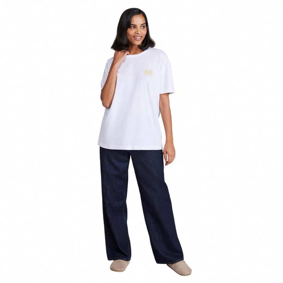 Animal Womens/Ladies Leena Text Boxy T-Shirt (White) - 100% Mixed - (MW3914) - White - View 1