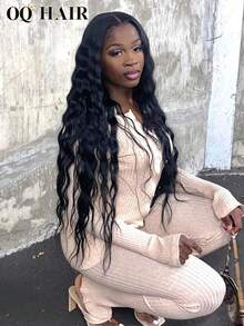 OQ Hair M-Cap Loose Deep Wear Go Wigs Pre Cut 9x6 HD Lace Bleached Knots Glueless Wigs Human Hair Tiny Knots Pre Plucked Hairline Natural Color Hair With Free Gifts 180 Density 16-26 Inch Natural Hairline Stylish High Quality Daily Use For Business Chic Hair Stuff For Beginners Friendly Travel Halloween - SNatural - View 3