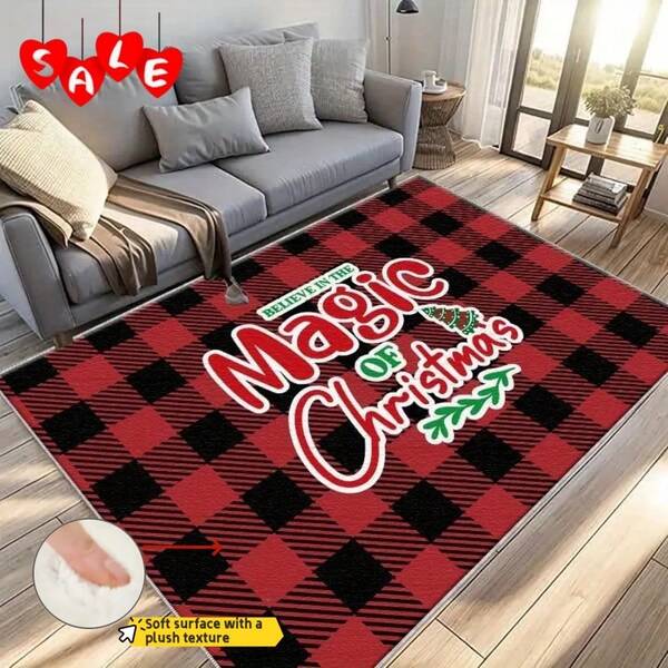 Un tapis de sol, nouvellement mis à niveau avec une spécification haute densité de 950g/m², présente un design texturé en velours dense qui améliore considérablement le confort sous les pieds. Il possède des propriétés anti-décoloration et anti-abrasion, avec des particules anti-dérapantes renforcées sur la face inférieure pour améliorer l'adhérence et assurer la stabilité sans glissement. Tapis de cuisine pour la décoration de Noël