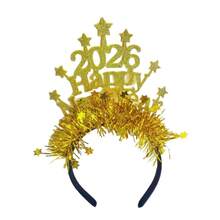 1pc2026 New Year Hair Clips - Happy New Year Party Headbands For New Year's Eve, Creative Photo Props