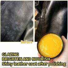 138克皮革护理蜂蜡油，适用于皮夹克、皮包、沙发、皮鞋等，大容量，附赠海绵。清洁并滋养皮革。 - 黑色 - 查看 4