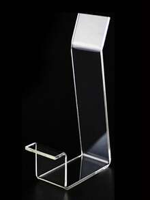 2 piezas Soportes de exhibición de zapatos de acrílico, estantes de zapatos transparentes para tienda/hogar, soporte de zapatos para tenis/tacones/zapatos planos, estante de zapatos para exhibición de ventana minorista, soporte de exhibición de acrílico reforzado - transparente - Ver 2