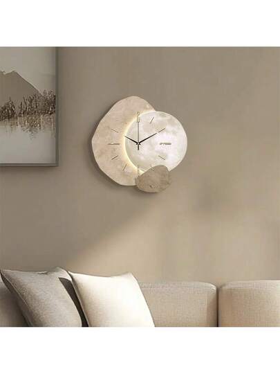 2D Flat 1pc Verlichting Luxe Home ation Asymmetric Wand Clock, Ultra Quiet Quartz Movement, No Ticking Sound, Painting Klok Living Room, Bedroom Office, able Watch, Unique Personalized, Clear Reading Time, In Bedroom, Studio, Room view 10