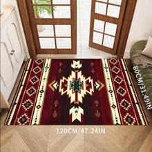 Vintage Printed Carpet, Red, Western Style, Non-Slip, Washable, Suitable For Living Room, Bedroom, Kitchen, Dining Room And Other Indoor Spaces, Home Decor - Multicolor - View 15