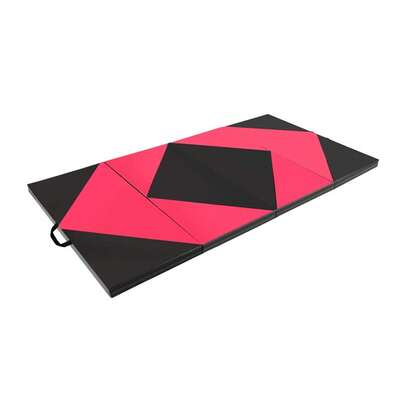 Dripex Folding Gymnastics Exercise Mat 1.15 * 2.4 M – 5 Cm Thick Non-Slip PU Leather Home Gym Mat With Carry Strap For Yoga, Tumbling, Pilates, Camping, Martial Arts & Floor Workouts