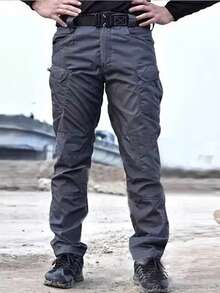 Pantalones tácticos impermeables para hombre X7 de tejido compuesto, pantalones de trabajo para exteriores, resistentes a la abrasión y transpirables - Gris - Ver 5