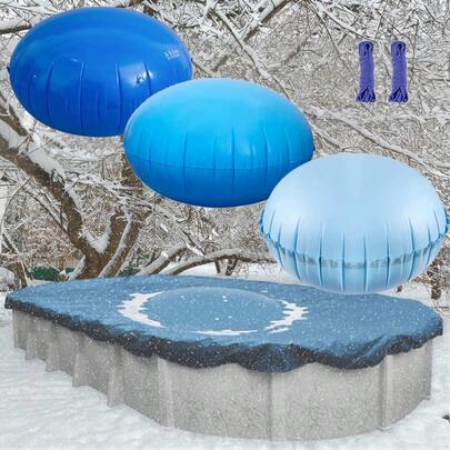 Acessórios de proteção para piscinas externas de jardim - 1 almofada de proteção para piscina, almofada inflável, acessórios para cobertura/tecido impermeável de piscina, adequada para piscinas de jardim, piscinas grandes, pode efetivamente impedir que a cobertura da piscina afunde e proteger a qualidade da água das piscinas no inverno.