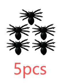100 Pieces - Black Simulated Spiders, Realistic Plastic Spider Decorations For Halloween Decoration, Black Scary Prank Spiders For Halloween Party Decoration, Small Spider Accessories, Halloween Spiders Indoor And Outdoor Party Decoration, Garden Decoration, Room & Home Decoration, Halloween Toy Accessories, Autumn Decoration