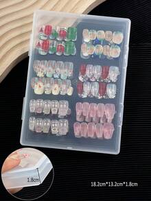 Large Capacity Transparent Visible Nail Polish Color Display Storage Box, Nail Gel Color Organizer, Dust-Proof Portable Fake Nail Accessories Storage Box - Transparent - View 9