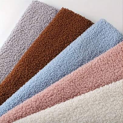 1 pieza Nuevo tejido de peluche de imitación de estilo Boucle - Manualidades DIY, almohadas, sombreros, sofás, alfombras, textiles para el hogar y suministros para mascotas - Material de poliéster suave y esponjoso con una textura lisa y un diseño adorablemente mullido