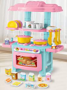 Juego de cocina interactivo y realista para niñas, incluye sartén y estufa, utensilios de cocina, juego de cocina de juguete para juego de roles - Multicolor - Ver 11