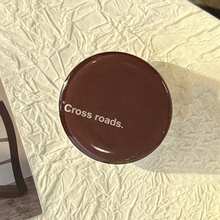 1pc Retro Brown English Round Expandable Foldable Slouchy Phone Holder, Compatible With Apple, And Other Smartphone Cases, Minimalist Aesthetic, Adhesive Style - Multicolor - View 6